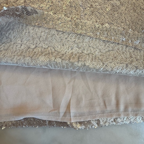 Free Press NWT Gold Sequin Criss Cross Back Mini Cocktail Dress Size xl - Picture 5 of 14